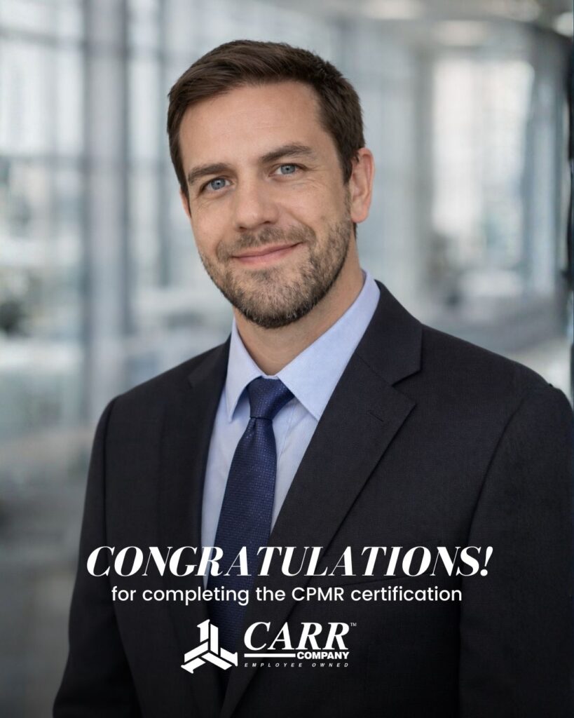 ROBERT MYERS EARNS CPMR CERTIFICATION AFTER COMPLETING RIGOROUS THREE-YEAR PROGRAM